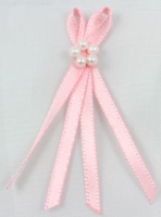 pink double bow with pearls